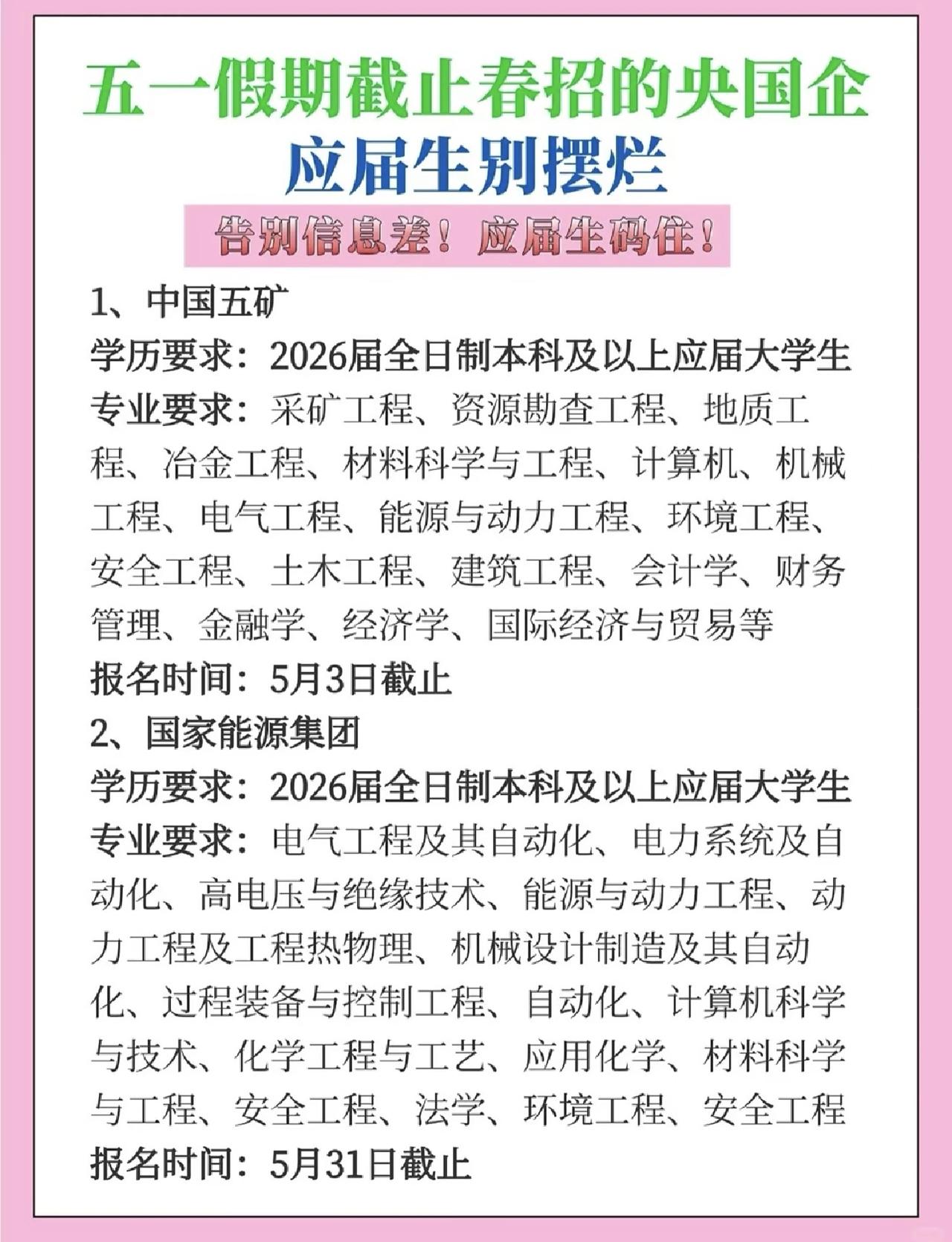同学们，中国五矿这次确实是最后关头了，网申系统就要关闭，但好在国家能源集团目前网