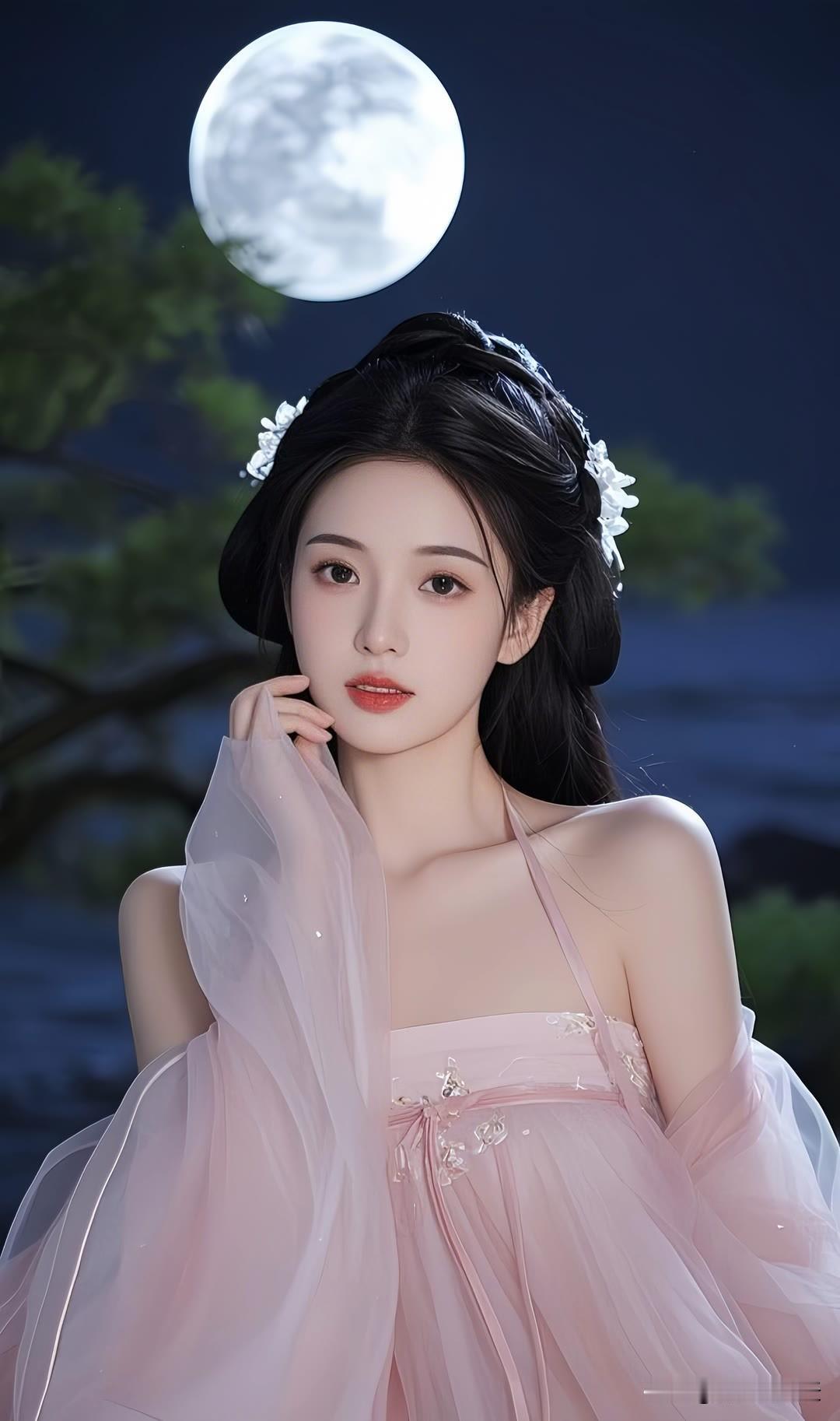 折扇半掩桃花面。美女人像群高清美女古风