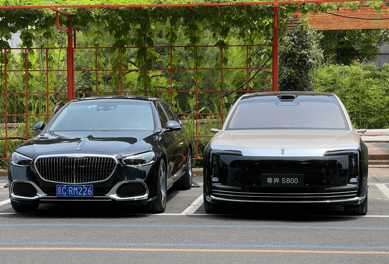 实拍对比，迈巴赫S480和尊界S800，哪边气场更强？一个是德国工业的著名豪车