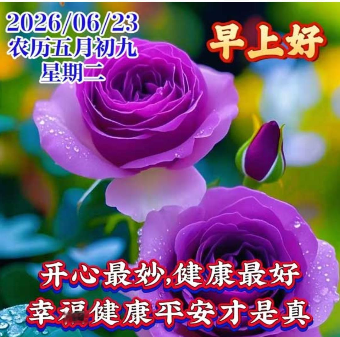 夏晨问候喜洋洋，心情舒畅送吉祥；人生最美是健康，心态平和是导航；一声祝福