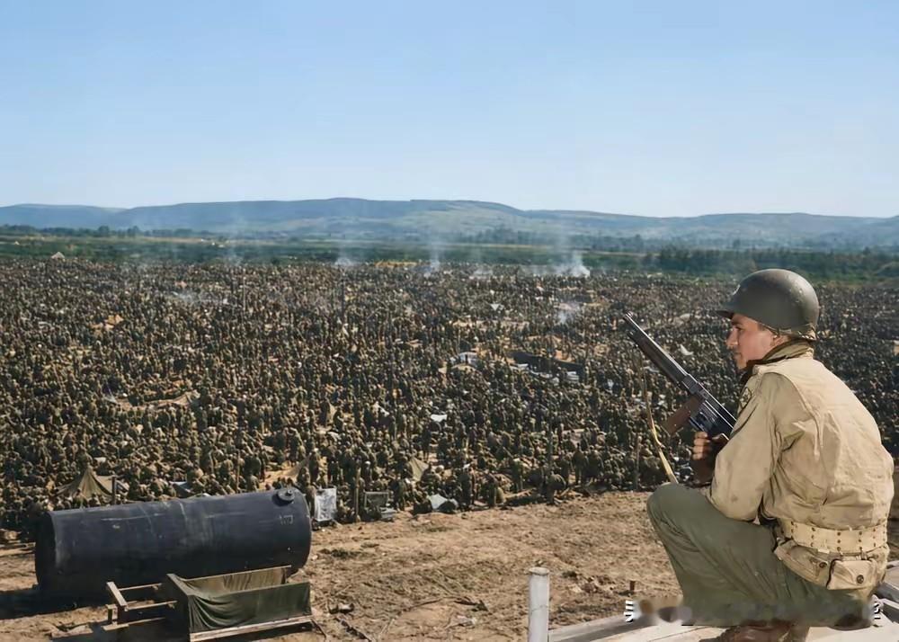 那么多俘虏为什么不暴动逃跑1945年在德国雷马根郊区，一座露天临时战俘营里，关