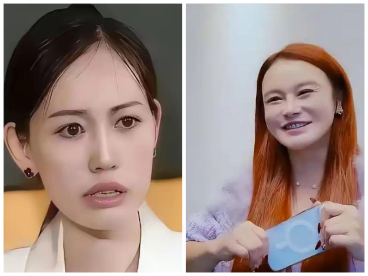 马蓉和冉莹颖都是方脸尖下巴，而且脸颊颧骨突出，一眼就可以看出整张脸都写满了“要上
