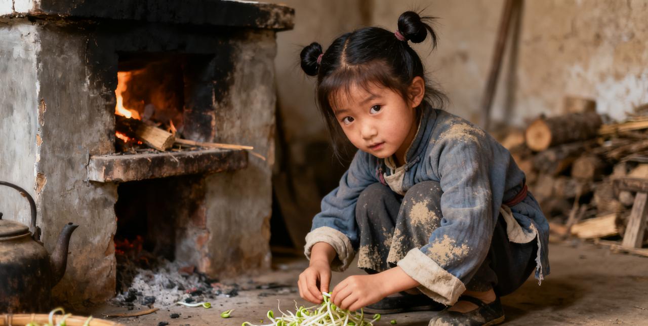 小时候最盼天黑，不是为了玩耍，而是能吃上一碗热乎面条，因为我知道一根高粱杆、一个