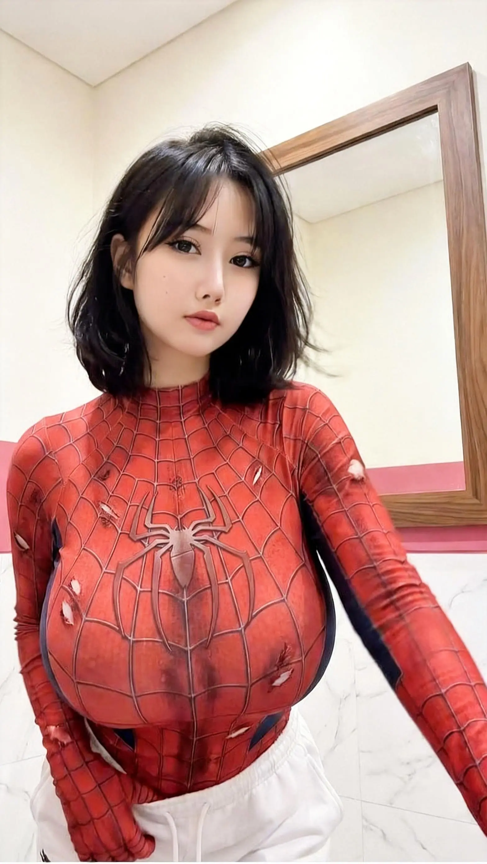 我的图片 ai创作全新升级 蜘蛛侠cos 蜘蛛女侠cosplay 漫画夸张身材风