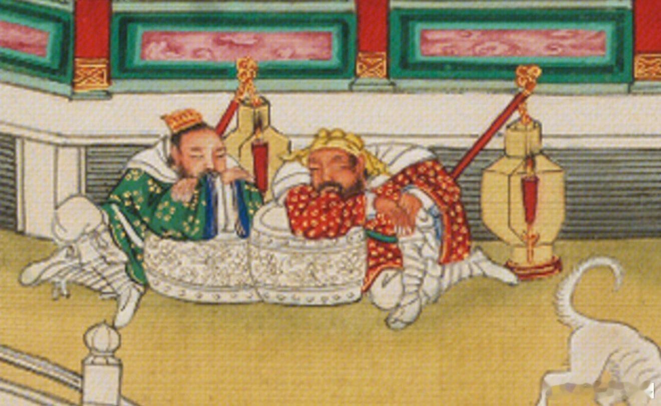 边等主人边打瞌睡，抱着灯笼的仆从。图2是被神力影响，造型可脑补。现在一些古装剧，