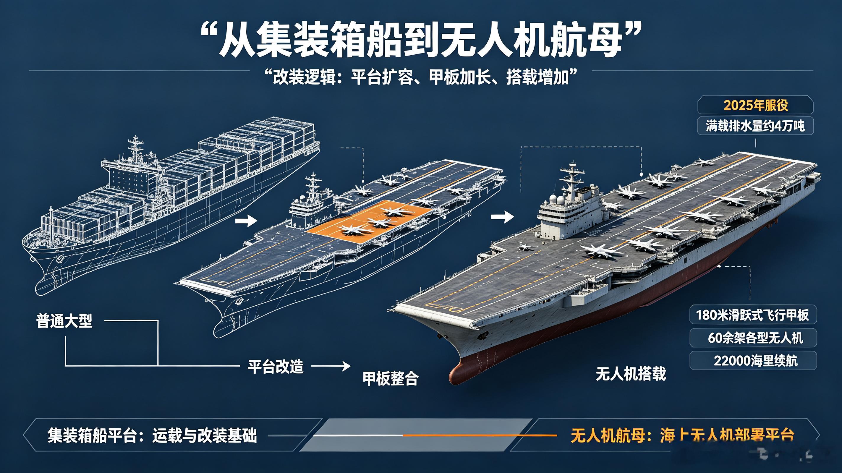 伊朗沙希德·巴盖里号无人机航母，2025年正式服役，隶属于革命卫队海军。该舰由集装箱船民船平台改装而