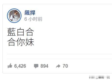 馆长喊：“蓝白合合你妹”国民党新竹县长参选人徐欣莹昨发文“蓝白整合到最后一