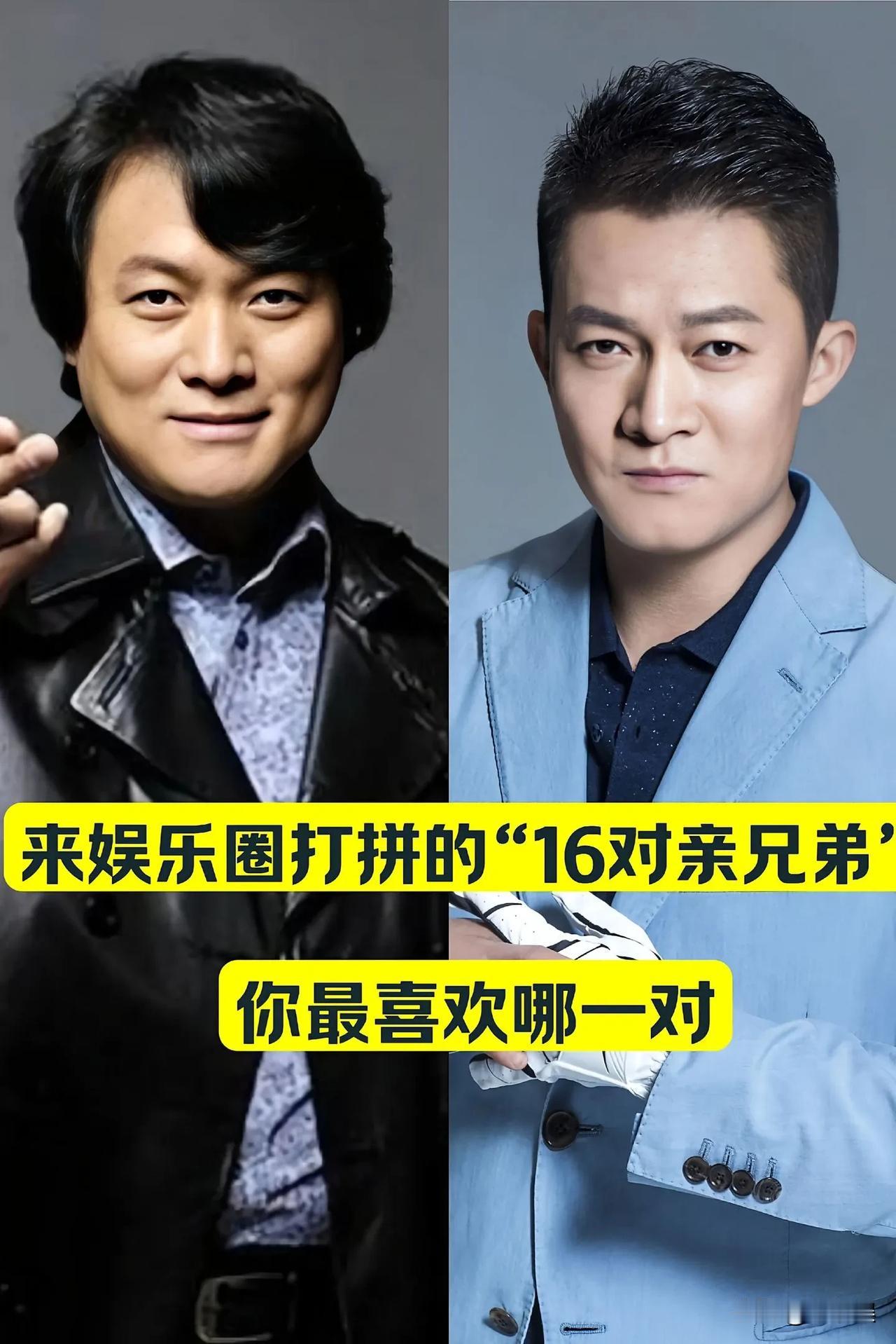 娱乐圈打拼的“16对亲生兄弟”对比明星娱乐圈