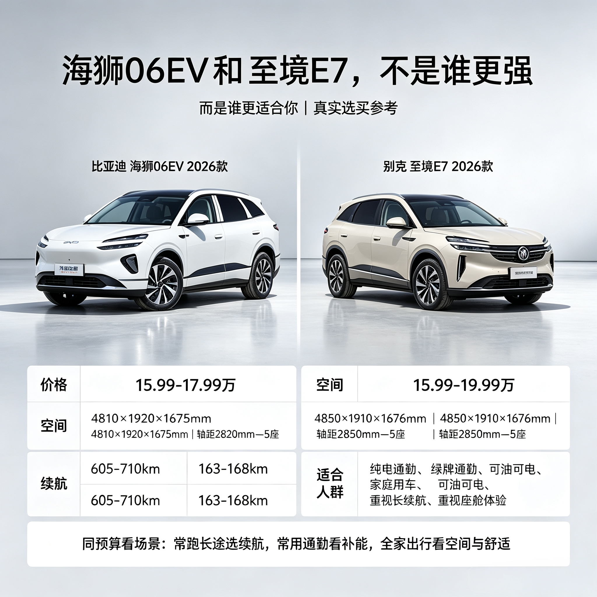 海狮06EV和至境E7选谁更合适