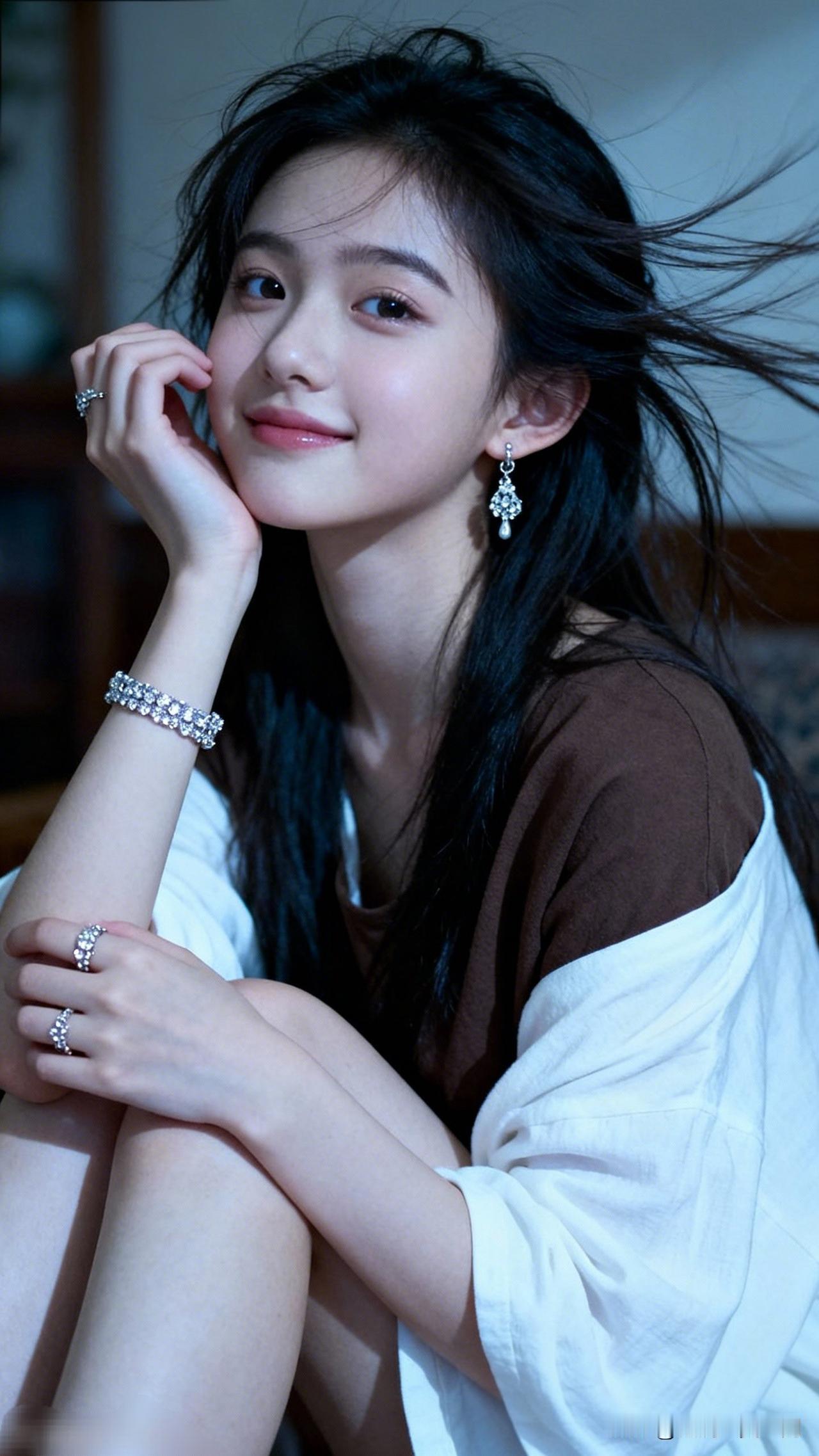 温柔甜美的少女，散发着迷人的魅力。爱笑的女孩很招人喜欢吗