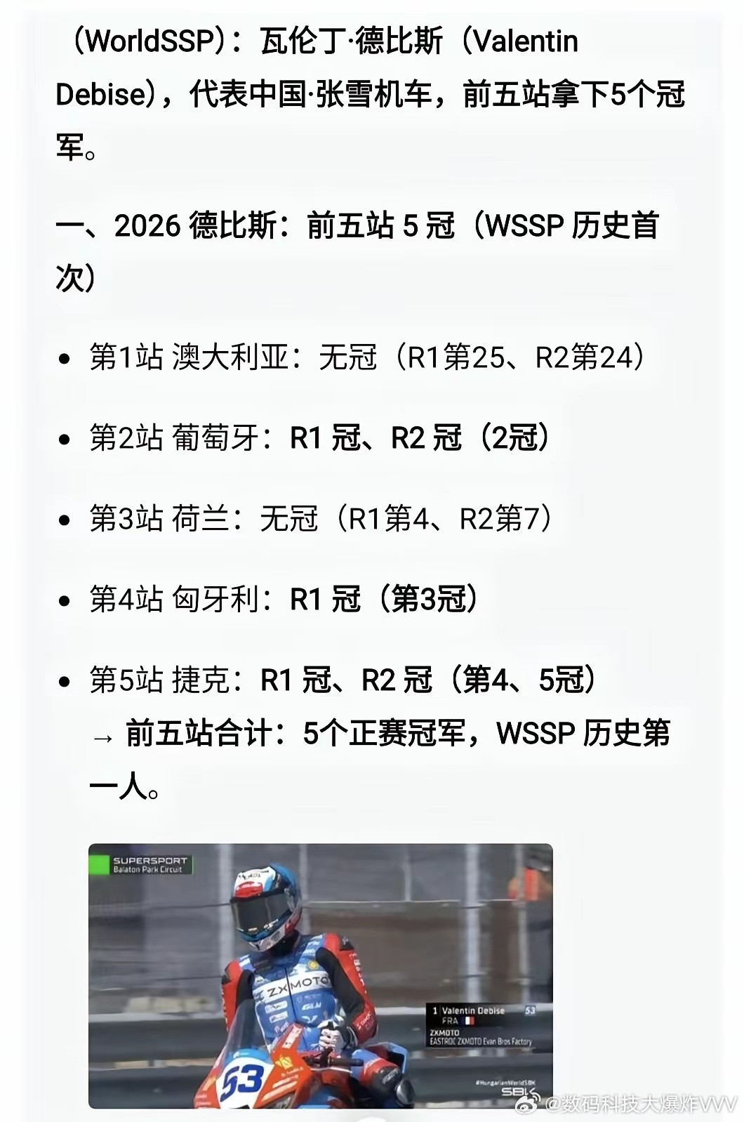66天5冠封神！中国摩托在WSBK 37年历史上刻下最狂一笔  在世界...