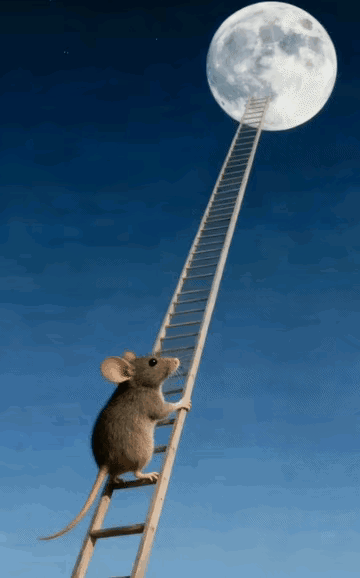 为什么小老鼠上一个梯子那个梯子就不见了呢？这有啥禅意吗？[滑稽笑]