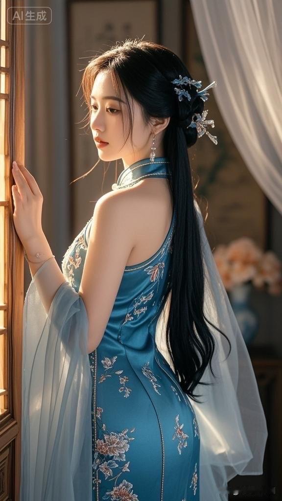 优雅旗袍少女，古典韵味十足！