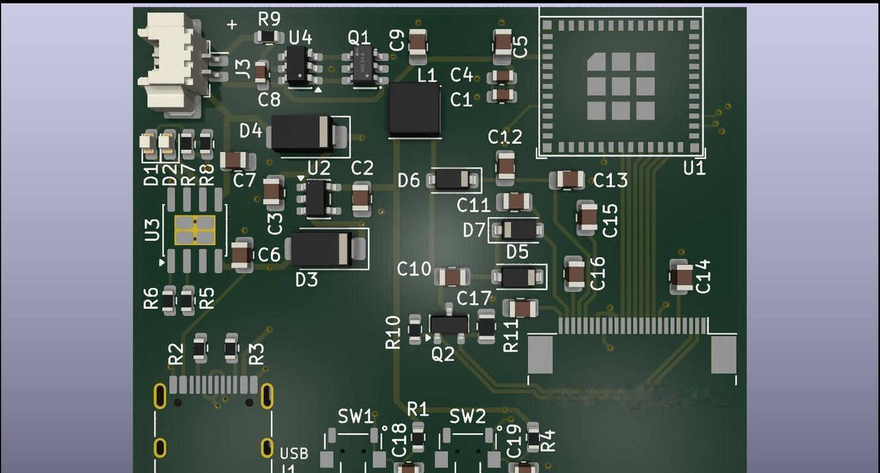 程序员自学画PCB的第一块板子从零到一花了三天，大佬们看看有什么问题，先下
