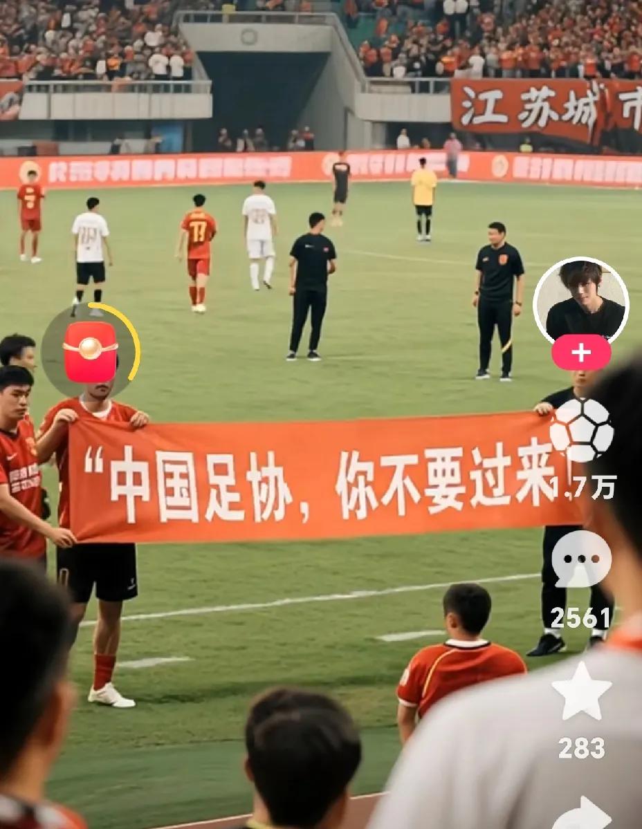 足协来指导苏超，球迷赶紧拉起横幅：“中国足协，你不要过来！”足协纳闷了，你明明