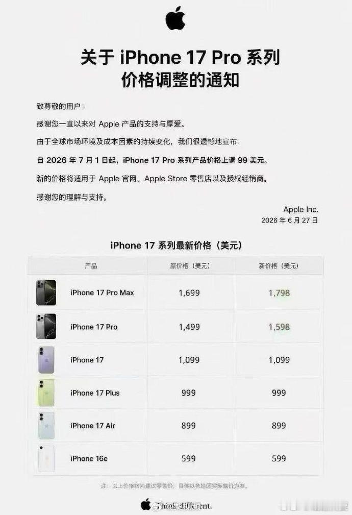 【苹果客服称尚未接到iPhone涨价通知】6月29日消息，一份网传“关于iPh