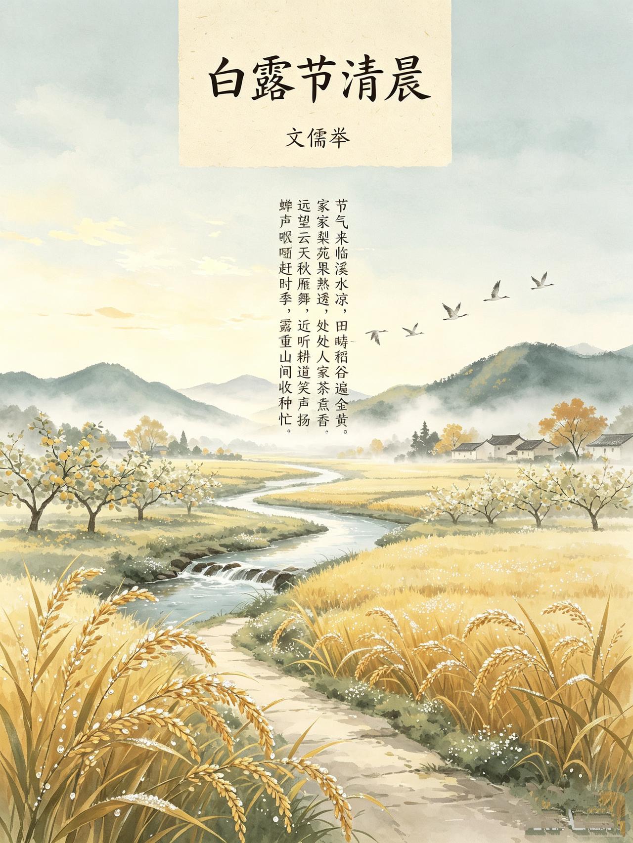 一首白露田园诗，藏着秋天最朴实的人间欢喜白露节清晨文/文儒举节气来临溪