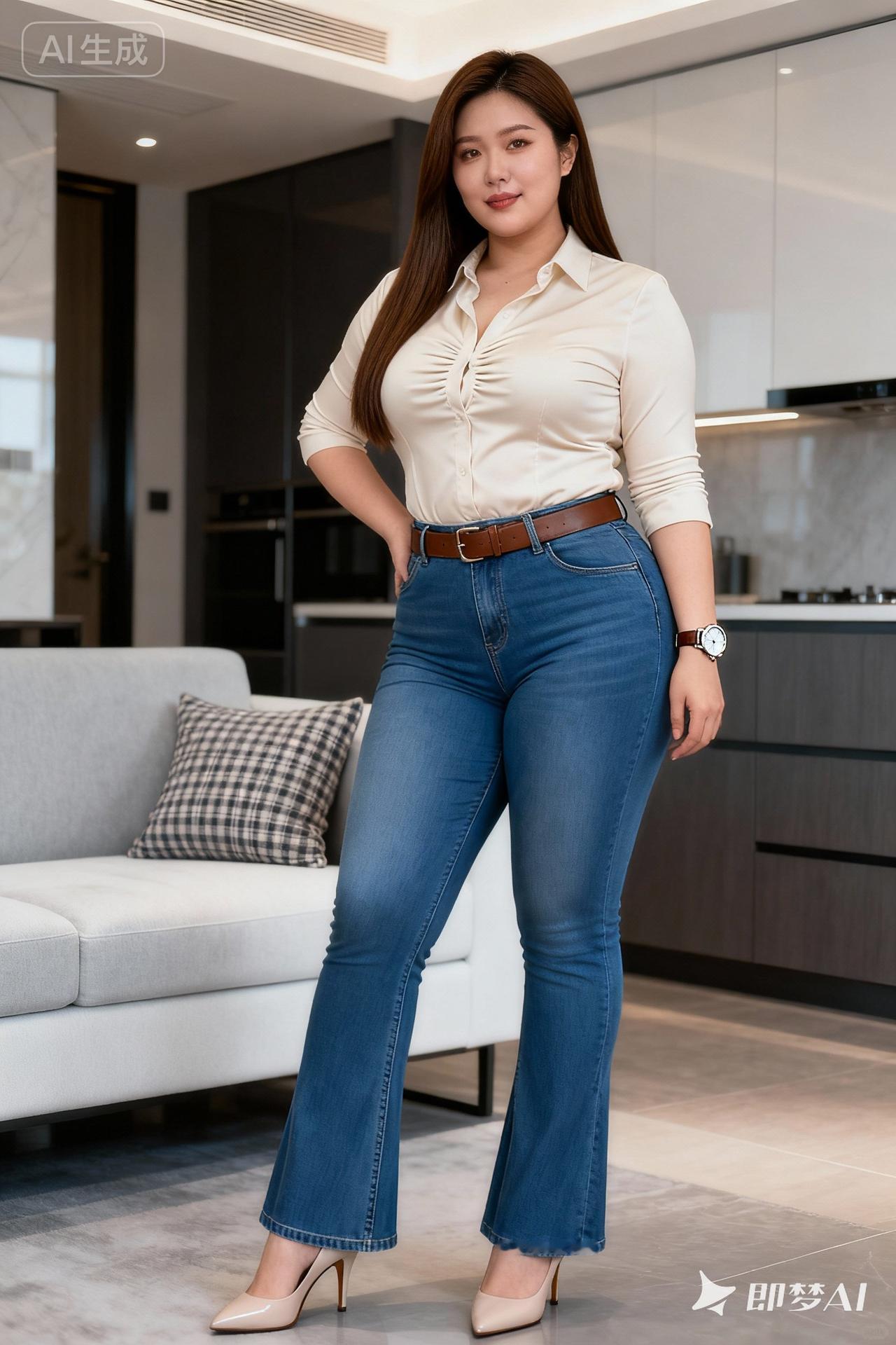 牛仔裤穿搭牛仔裤女神女神范气质范