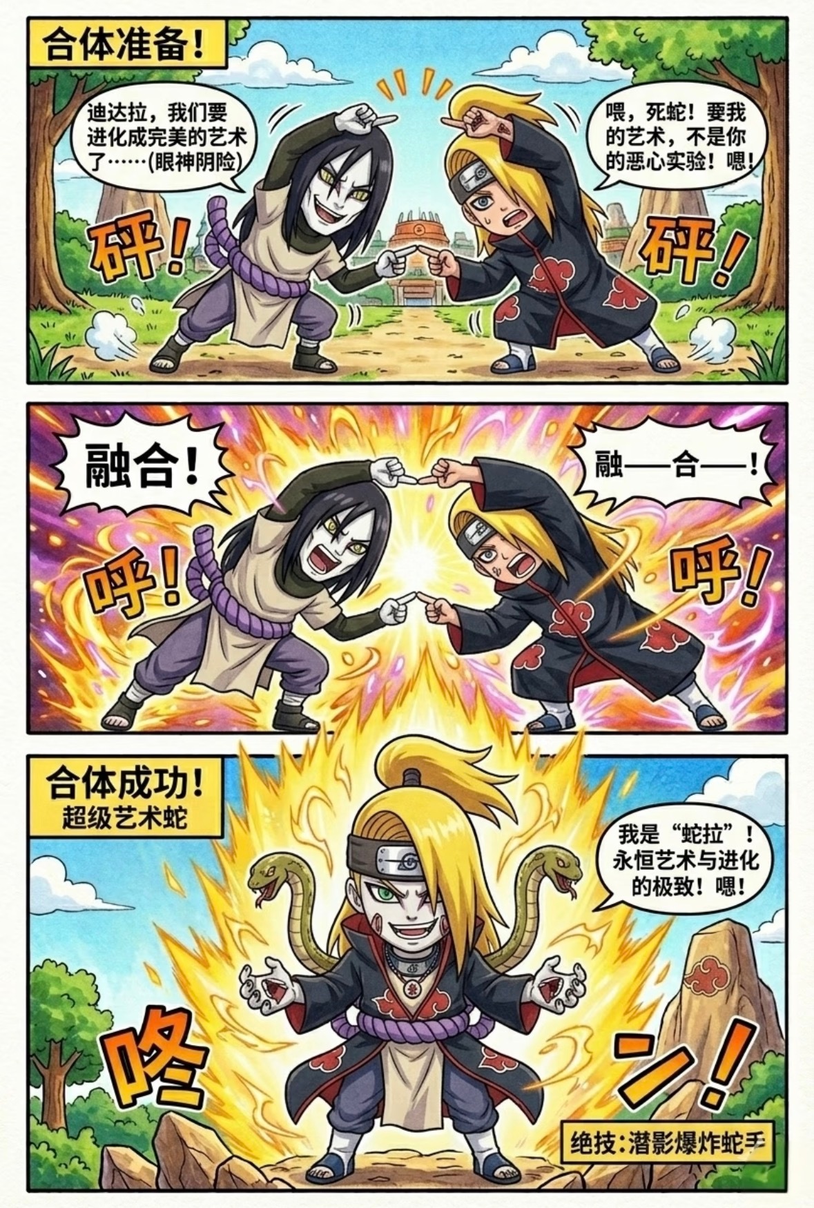 当忍者们学会了合体变身后！卡卡西和纲手融合好互补，一个解决缺蓝问题，一个解决缺法