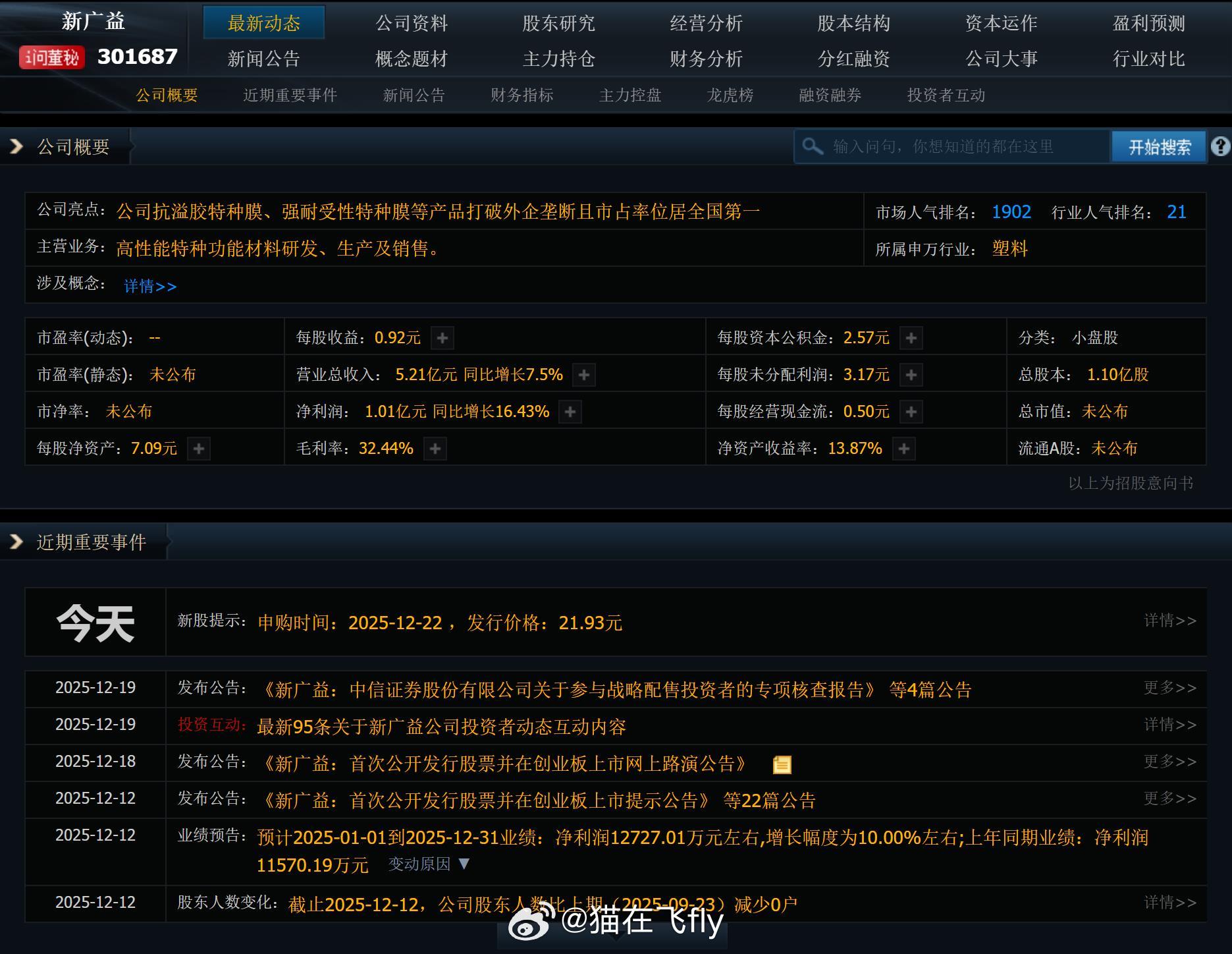 【12月22日新股申购】2只申购陕西旅游主营旅游演艺、旅游索道、旅游餐饮