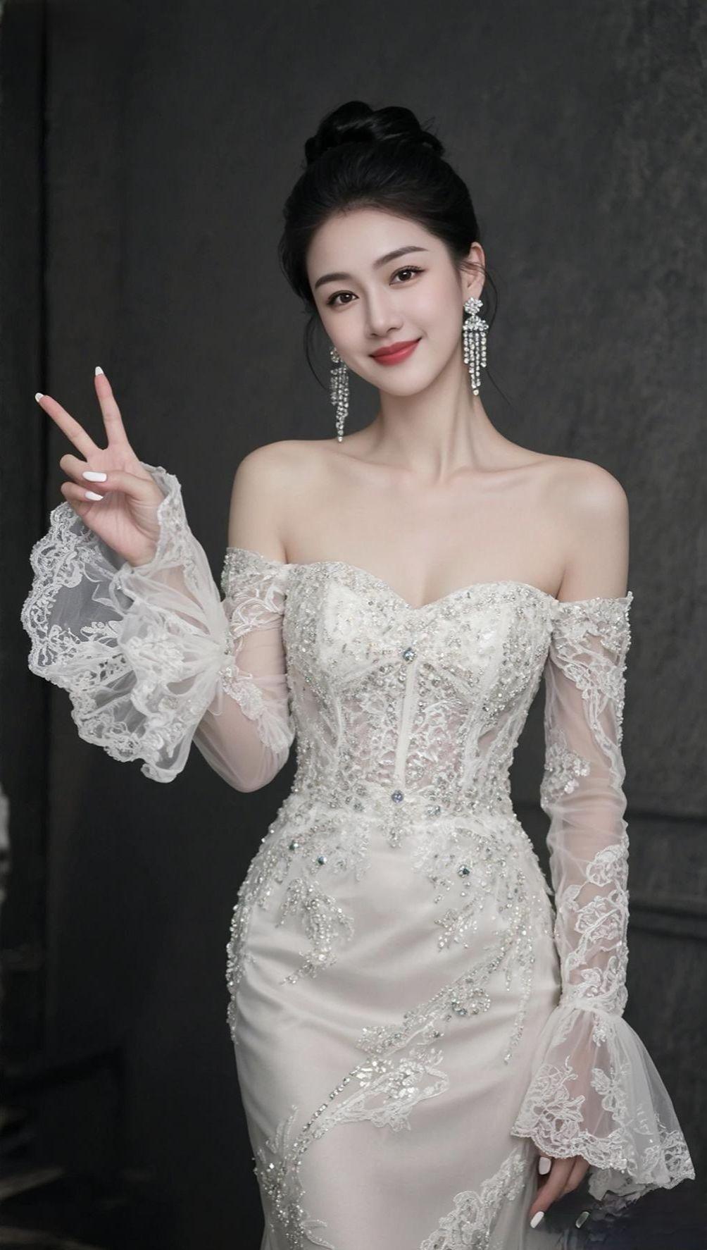  以花为喻，以纱为裳，女人花的柔情，都融在这婚纱里了～