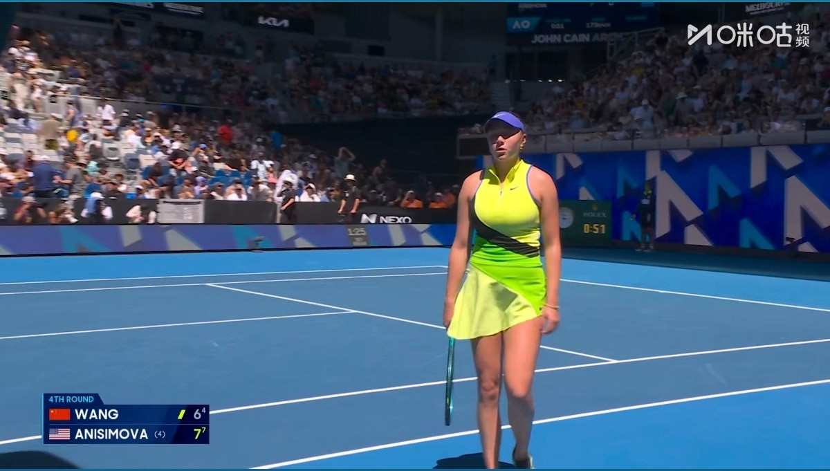 抢7失败！王欣瑜6-7输掉第一盘！王欣瑜vs阿尼西莫娃网球talking大会