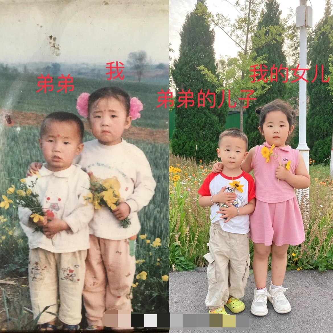 网友和她弟弟这是各生了一个缩小版的自己吧！见过像的，没见过这么像的～女生的弟弟