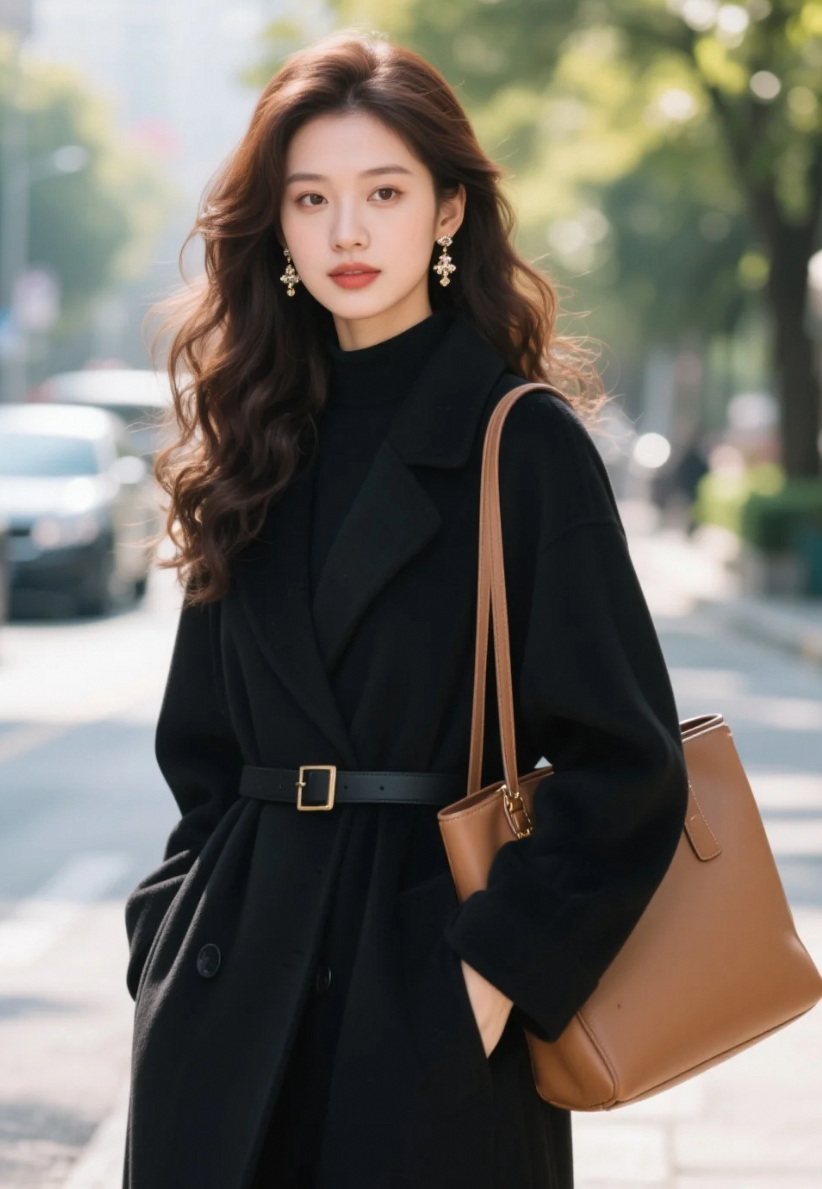 腰间系住的不仅是大衣，更是都市女性的自信