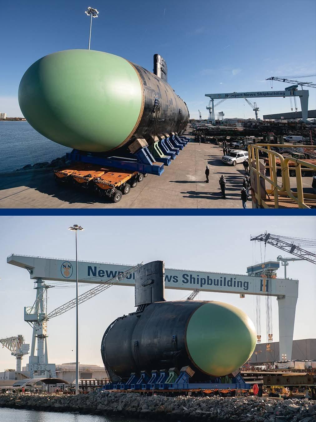 从弗吉尼亚州纽波特纽斯出发的美国“哥伦比亚特区”级弹道导弹核潜艇首艇“哥伦比亚特