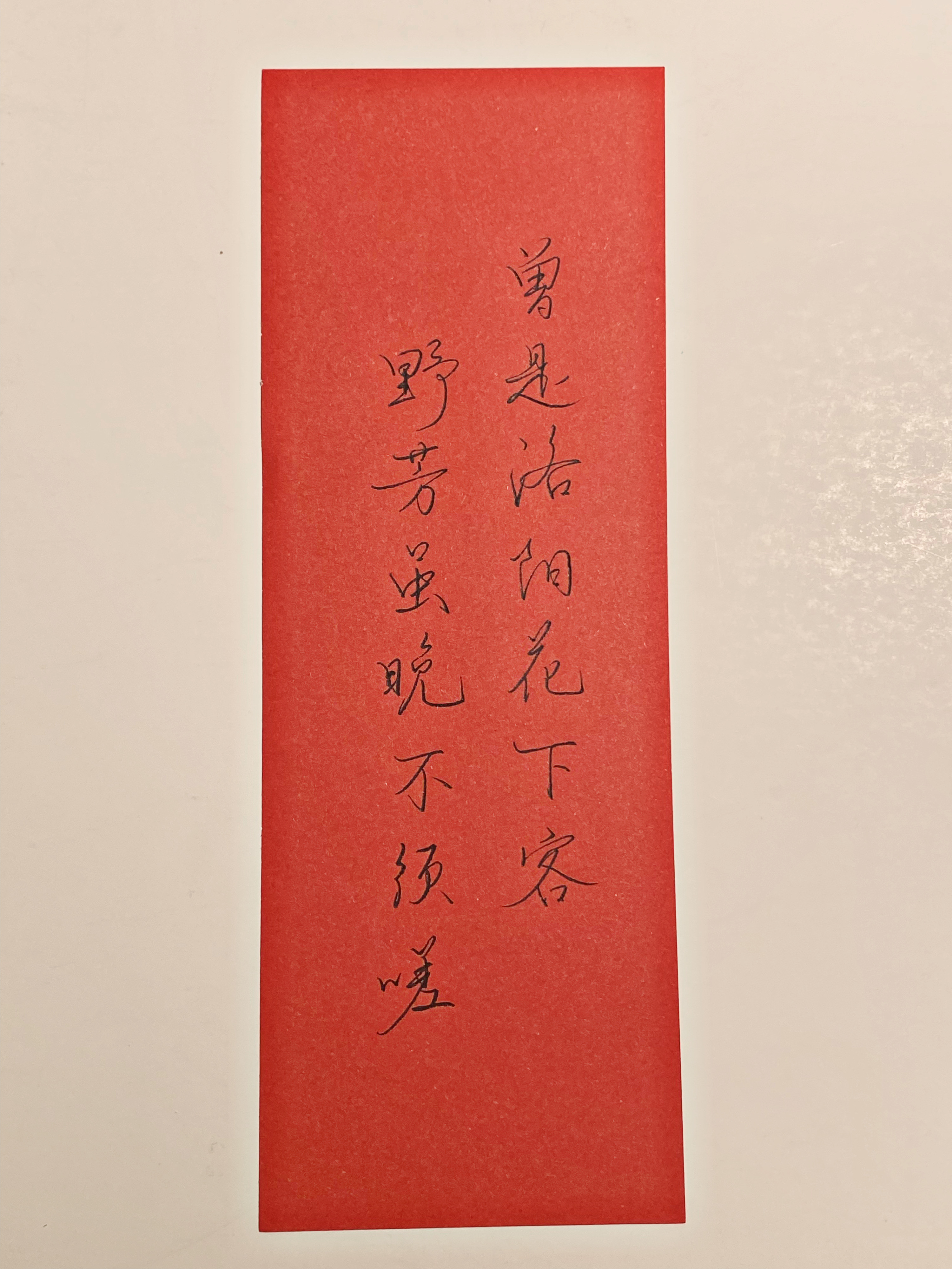练字曾是洛阳花下客​​​