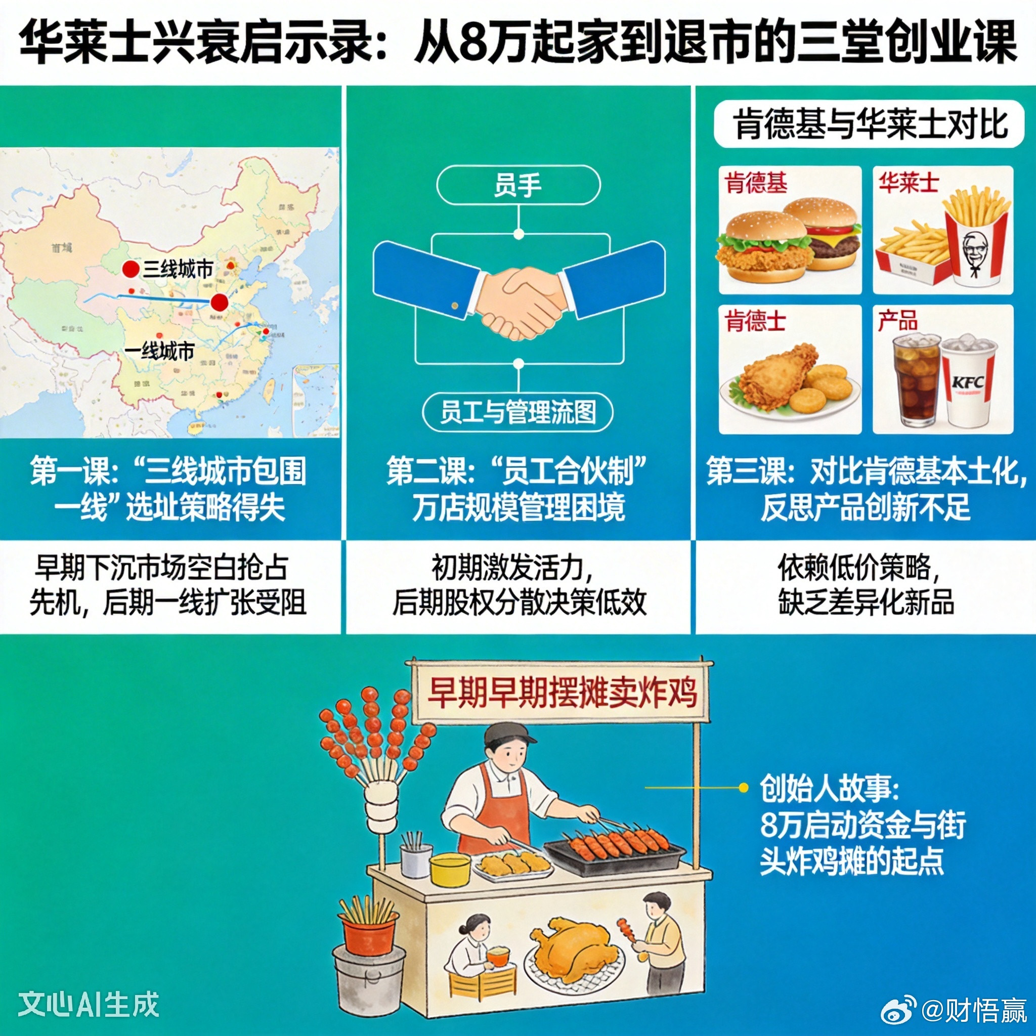 华莱士退市：从8万到2万家店的创业启示录华莱士用25年走完“崛起—巅峰—退市”的