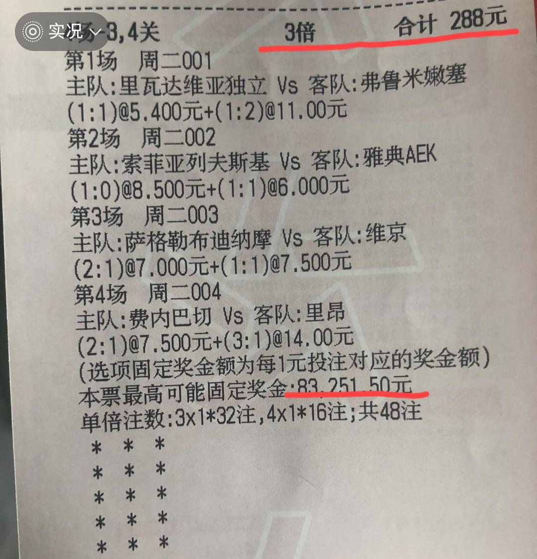 这些比分有没有跟你打的是同一个路数？看他的投注倍数是3倍，貌似非常有把握的样子？