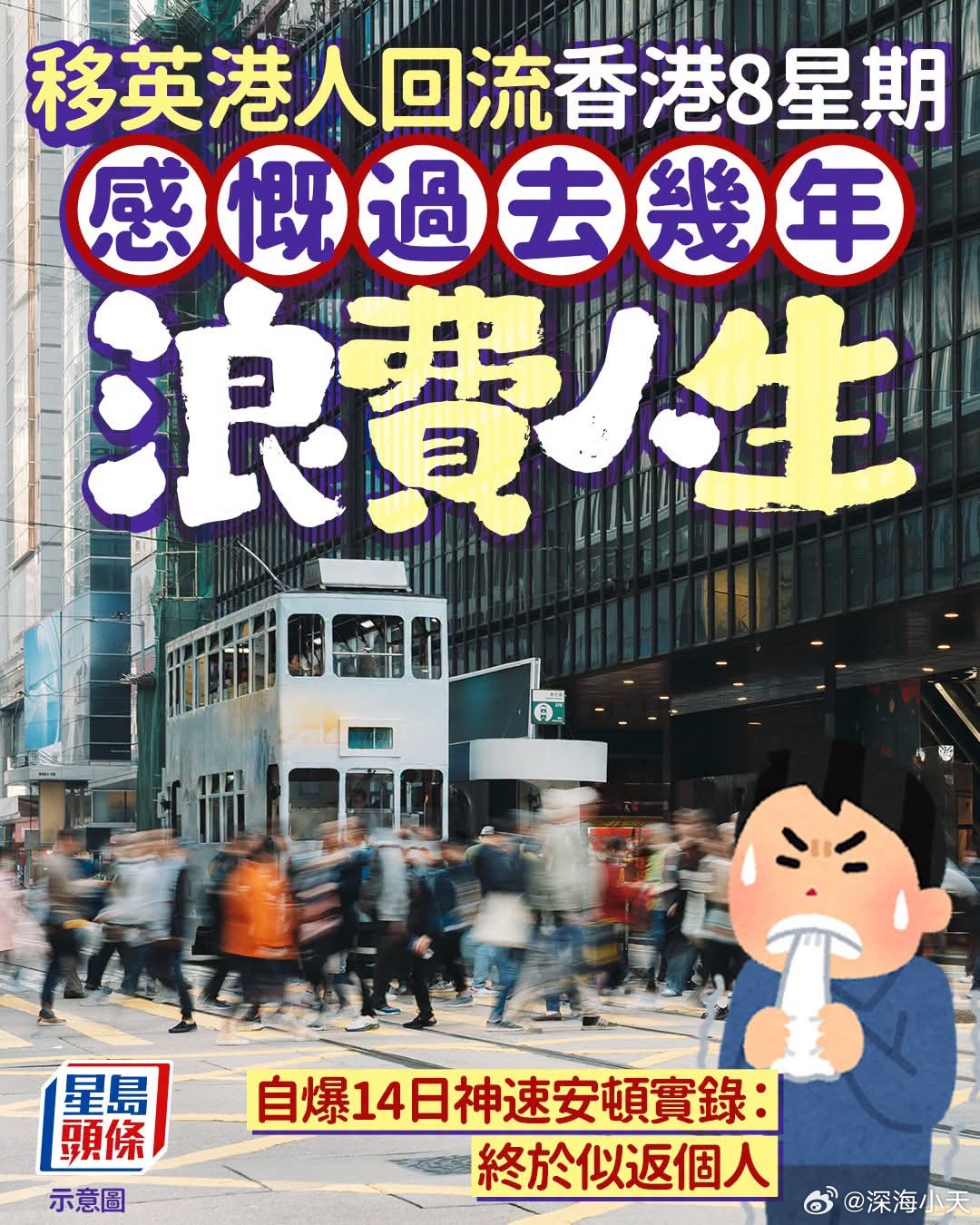 移英港人回流香港，感慨终于像回个人星岛报道，有网民在Threads以「回流香港
