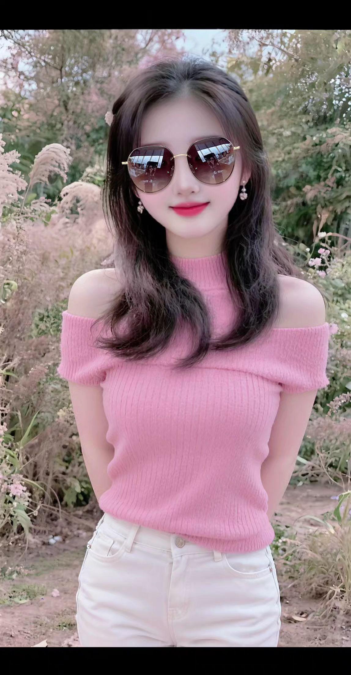 小姐姐墨镜姐姐微笑女孩