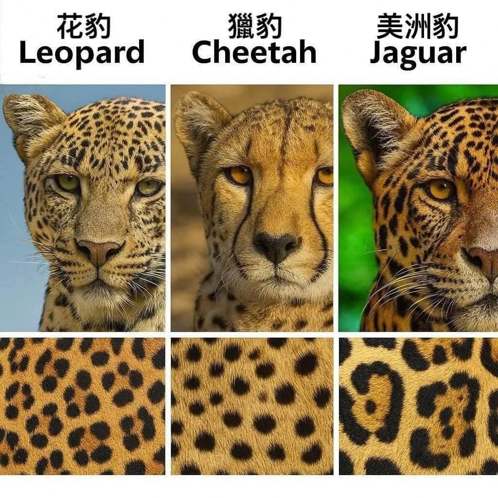 以防你在野外遇到豹豹却无法区分：meme