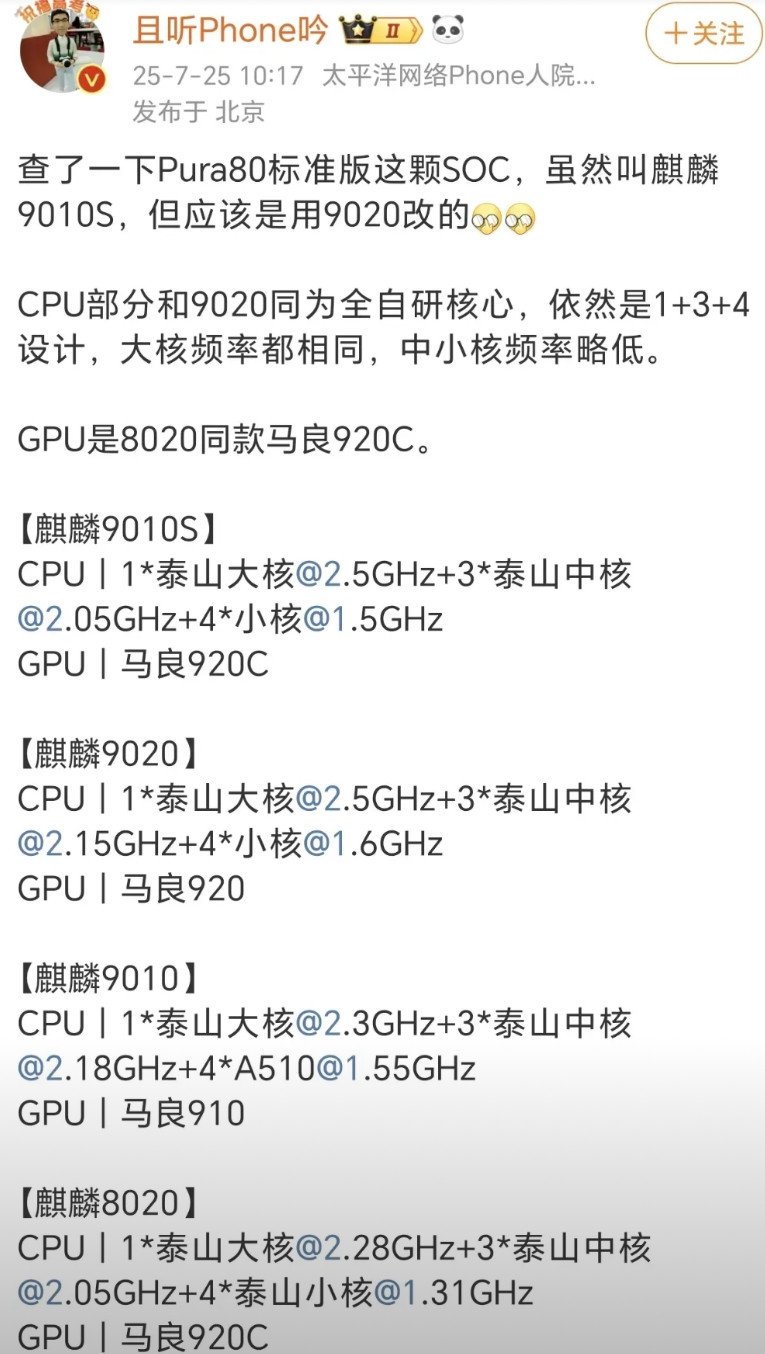 华为现在的芯片命名真的是乱七八糟的，明明是麒麟9020或者是麒麟8020的架构，