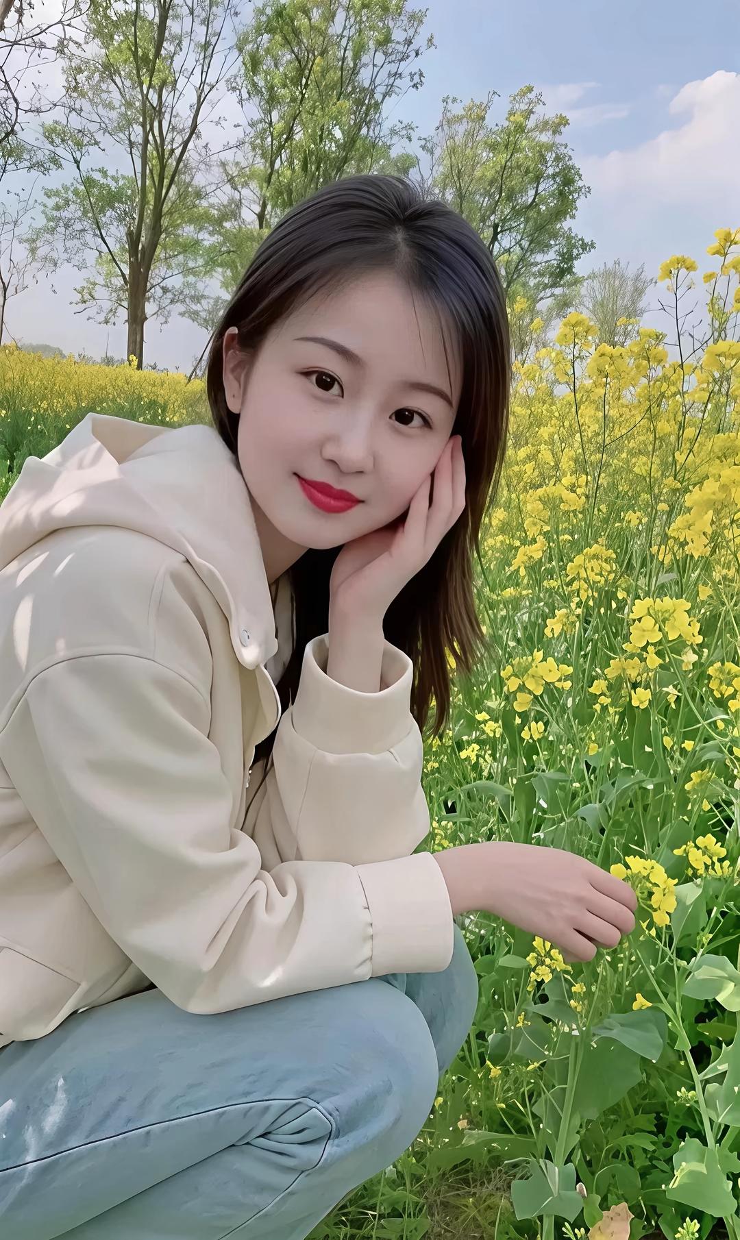 美女油菜田随拍照！