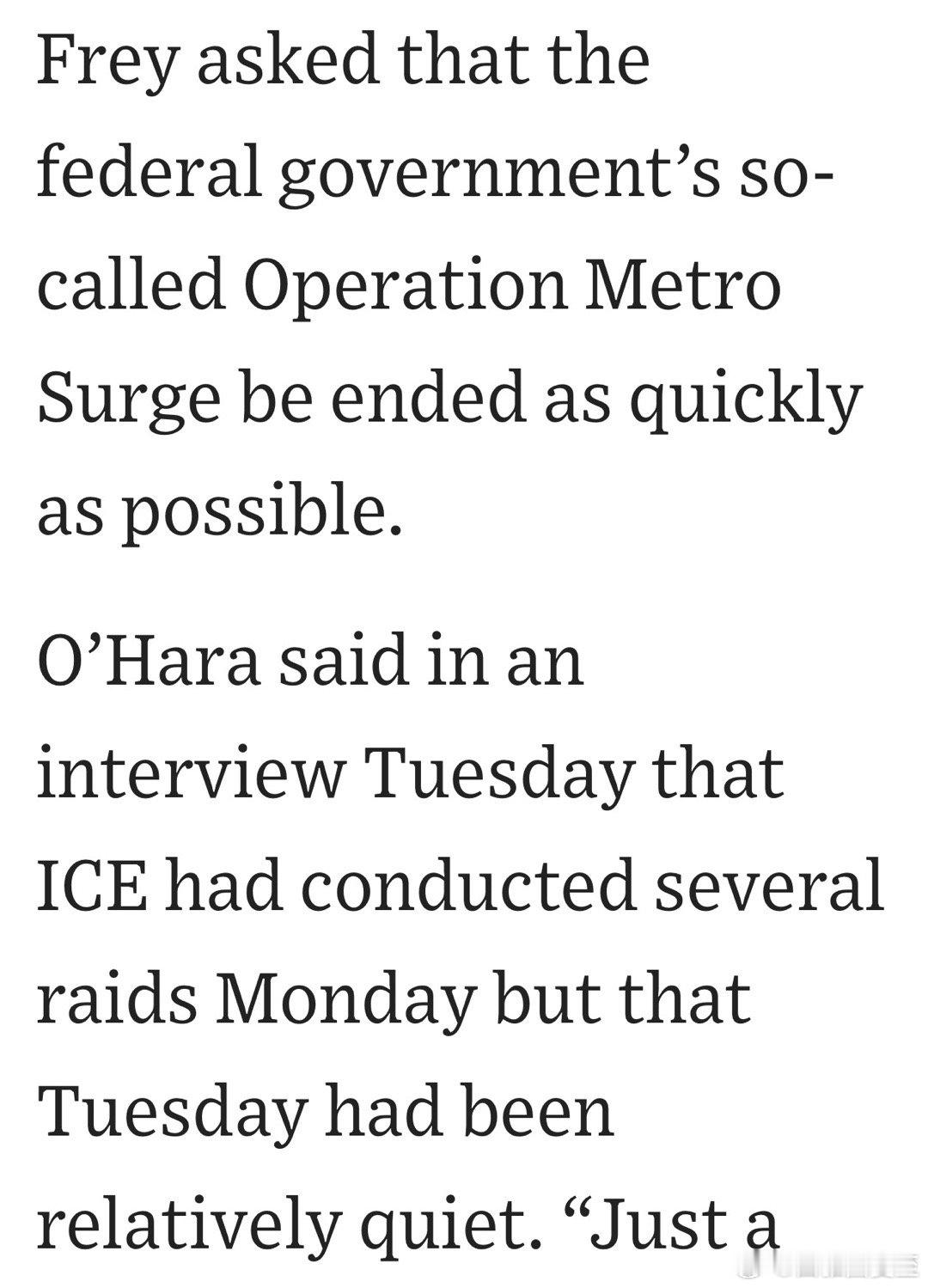 边境沙皇Homan向明州官员提出：把监狱里的无证移民交给联邦，就可以撤出部分移民