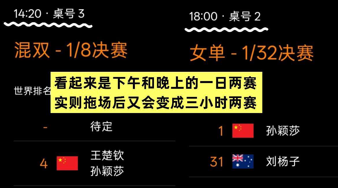 孙颖莎一日双赛ctta可以给每个要兼项的运动员合理安排赛程，甚至兼三项的陈熠