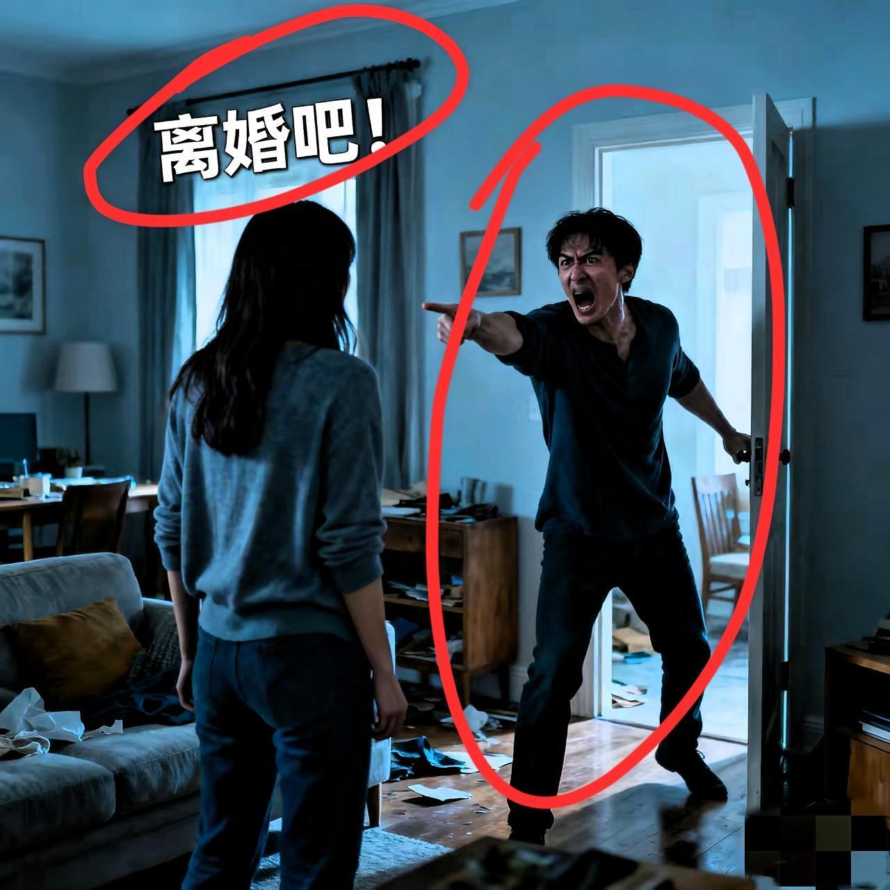 跟老公吵架，他说，“离婚吧！”我说：“可以。”老公说：“咱俩各走一百步，离婚