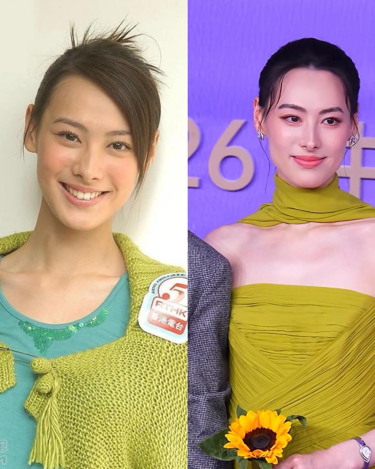 20年过去了，梁洛施依然喜欢绿色的衣服，神奇的是她比20年前还漂亮，真是不老女神