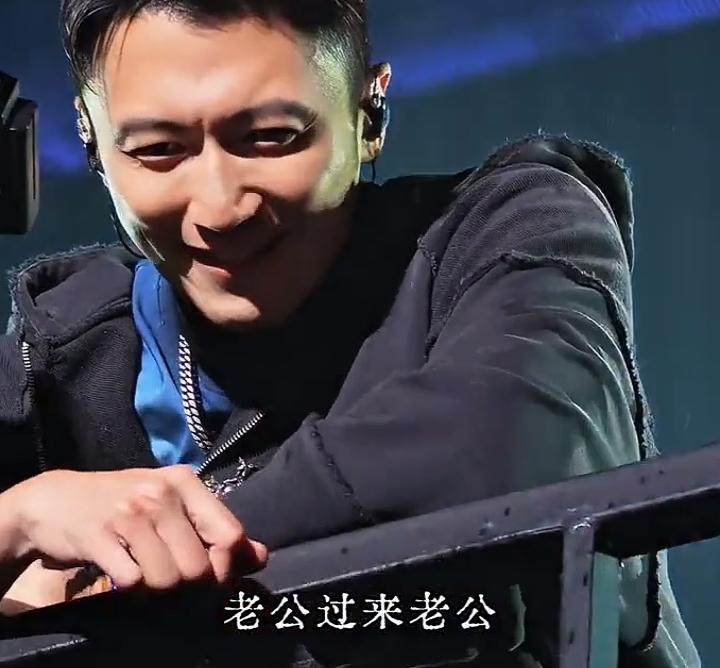 谢霆锋，这个笑容有点无奈。别人开演唱会，舞台底下总有一群美少女粉丝大喊“老公