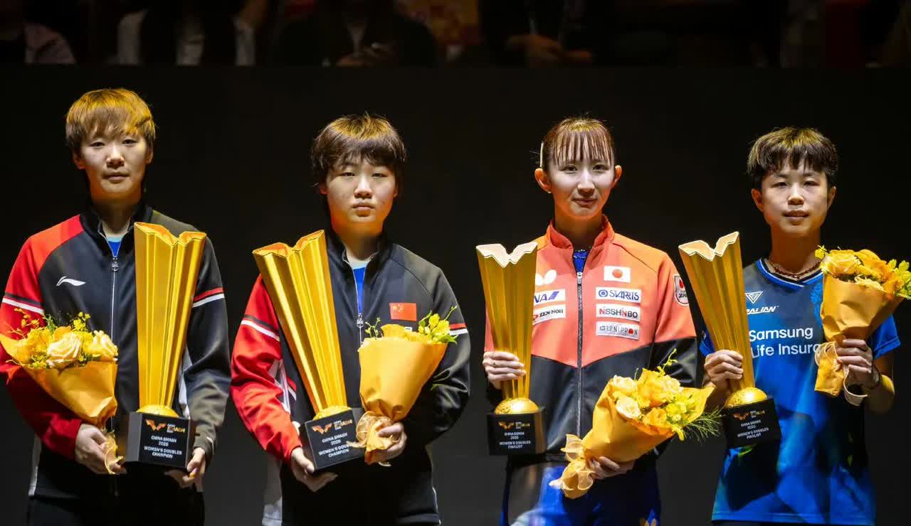 女双奖牌榜出炉2025WTT中国大满贯女双赛事全部结束，最终奖牌榜如下: