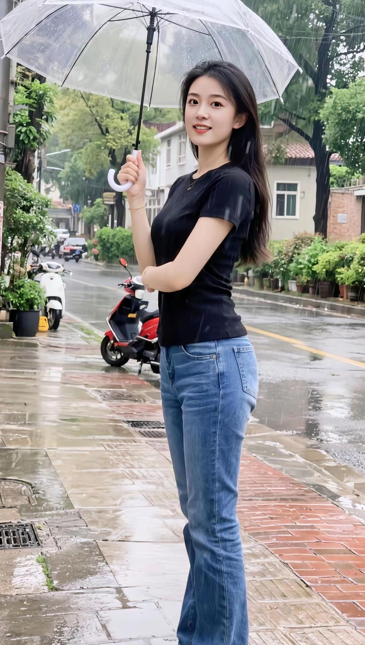 雨中漫步，撑伞漫步在雨中的街头，感受清新的空气和细雨的滋润。