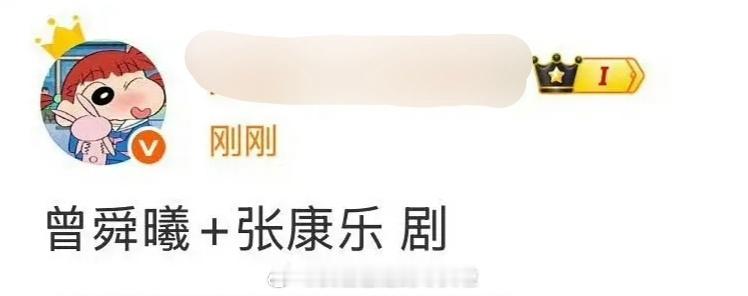 曾舜晞张康乐要合作了，好像是双男主剧，这俩一个演过吴邪，一个演过张起灵。​​​