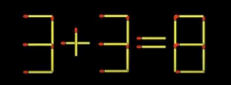 数字的奇妙迷宫中，又一道烧脑谜题登场啦！由火柴棒搭建的等式“3+3=8