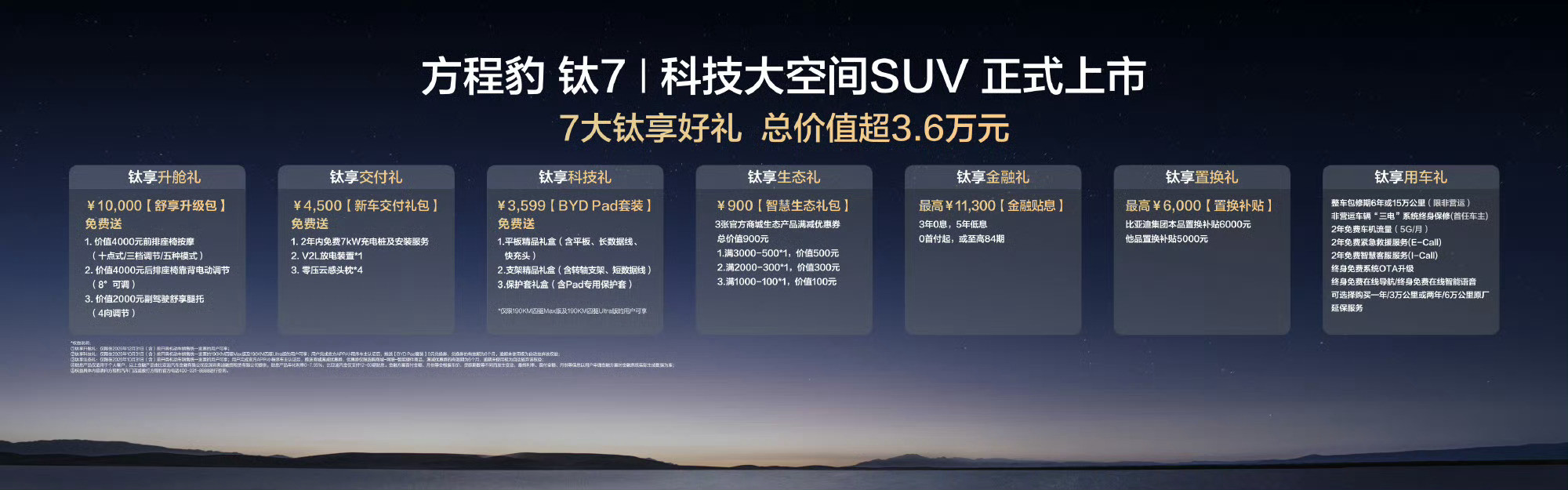 9月9日，比亚迪推出全新一代“大五座天花板”——方程豹钛7，钛7这次是路虎的面子