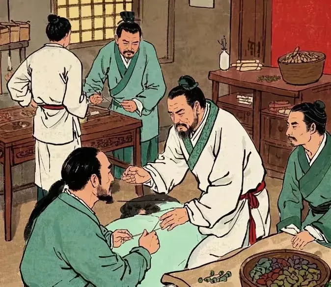 东汉末年，一位公子得了风湿病，连下床的力气都没有，整天瘫卧在床上。被派去取药的小