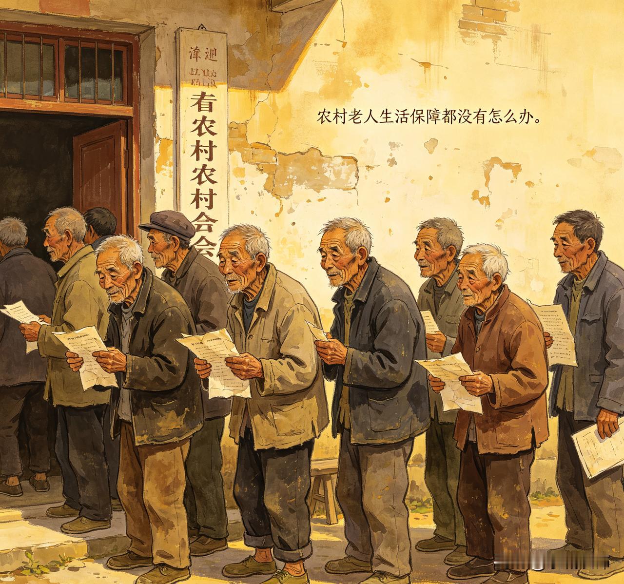 农村老人无生活保障，优先找村委会协助办理各类兜底福利。年满60岁可申领城乡居民基