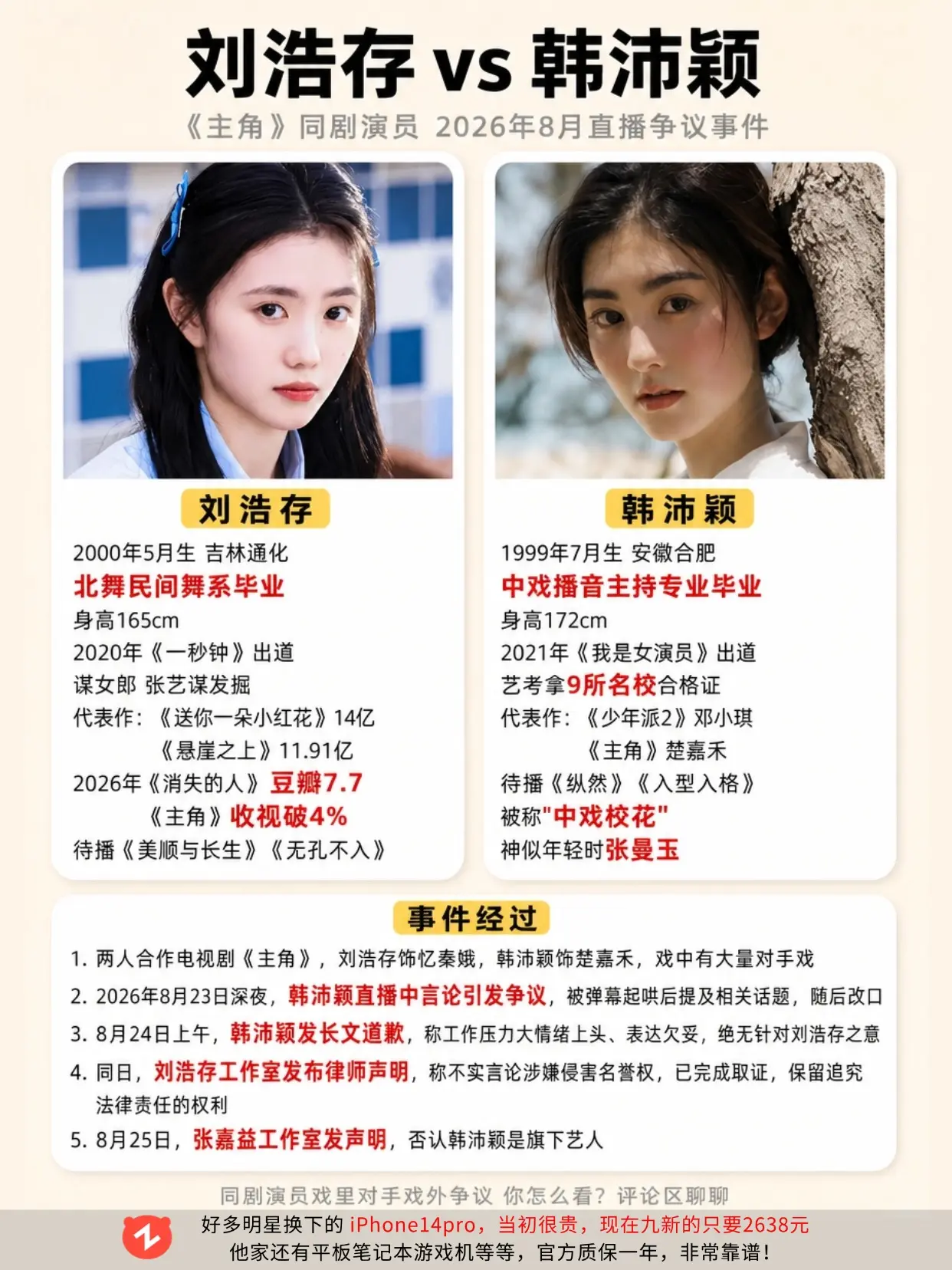 刘浩存 vs 韩沛颖事件全梳理。